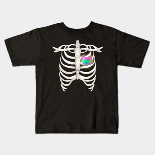 Ribcage With Polysexual Heart Kids T-Shirt